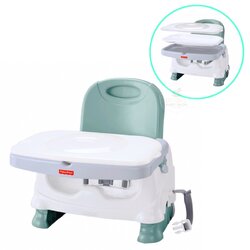 เก้าอี้รับประทานอาหารแบบพกพา Fisher-Price Healthy Care Deluxe Booster Seat (Blue & White)