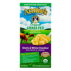 มะกะโรนีชีสสูตรออแกนิก Annie's Homegrown Organic GRASS FED Shells & White Cheddar Macaroni and Cheese