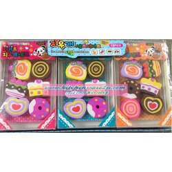 P08027 ยางลบ แฟนซี ราคาส่งต่อ 1 กล่อง: 15 ชุด:ชุดละ 15 บาท