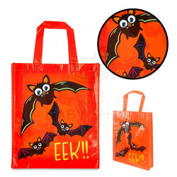 ถุงเอนกประสงค์บรรจุขนมวันฮาโลวีน Way to Celebrate Bats with Goggly Eyes Halloween Tote Bag