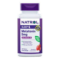 ผลิตภัณฑ์เสริมการนอนหลับแบบเม็ดอมละลายสำหรับผู้ใหญ่ NATROL Sleep Melatonin - Fast Dissolve 5mg (250 Tablets)