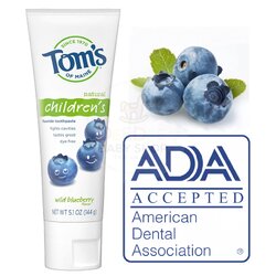 ยาสีฟันผสมฟลูออไรด์สำหรับเด็ก Tom's of Maine Natural Children's Fluoride Toothpaste (Wild Blueberry)
