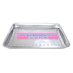 P08603 ถาดเหลี่ยมสแตนเลส (50*35*4.8 cm) ขายยกลัง 35 ใบ เพื่อขนส่งง่าย (ราคาส่งต่อ 35 ใบ:เฉลี่ย 80 บต่อใบ)