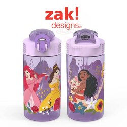 กระติกน้ำพร้อมหลอดดื่มสำหรับเด็ก Zak! Disney Princess 16 Oz. Reusable Water Bottle with Straw (Purple)