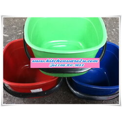 P06946 ถังน้ำเหลี่ยมหูหิ้ว (24*24*15.5 cm) No.999 (ราคาส่งต่อ 12 โหล: 144 ใบ:เฉลี่ย 230 บาทต่อโหล)