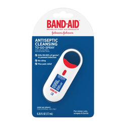 สเปรย์กำจัดเชื้อโรคและบรรเทาอาการเจ็บปวด Johnson & Johnson BAND-AID Antiseptic Cleansing Liquid To-Go-Spray