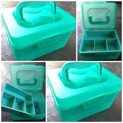 P02891 กล่องเครื่องมือ 2 ชั้น (15 X 19 X 11 ซ.ม.) เกรดเอ No.586 เกรดเอ ราคาส่งต่อโหล : 12 ชุด:เฉลี่ย 50 บต่อใบ