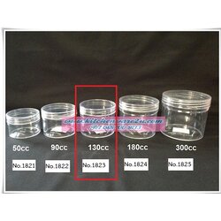 P05737 กระปุกกลมใสฝาเกลียว (6.7*6.7*5.6 cm) ความจุ 130cc พลาสติกเนื้อแข็ง No.1823 (ราคาขายส่งต่อ 1 ลัง: 12 โหล :144 ใบ:เฉลี่ย 9 บต่อใบ)