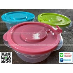 P11151 กล่องเวฟกลม (15*15*5 cm) ดีไซน์ใหม่ No1141 (ราคาส่งต่อ 12 ใบ: 120 บาท)