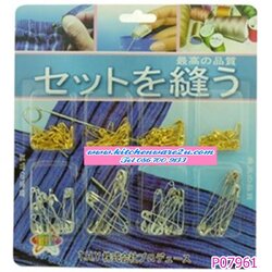 P07961 ชุดเข็มกลัด เล็กใหญ่ สุดคุ้ม (ราคาส่งต่อ 1 โหล:12 แพค) 180 บ/โหล เฉลี่ย 15 บาท ขายส่งทุกอย่าง 20 บาท