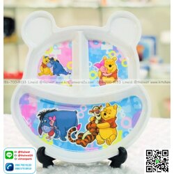 P11064 ถาดเมลามีนแท้ 9.5 นิ้ว ลายหมีพูห์ Flowerware เครือSuperware No.T6288-9.5 (ราคาขายส่งต่อ 12 ใบ:เฉลี่ย 210 บต่อใบ)