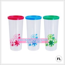 P06128 ถ้วยทรงสูง ฝาปิด (7 x 7 x 14.5 cm) เกรดเอ สีสวย 262+A (ราคาส่งต่อ 12โหล:144 ใบ :เฉลี่ย 130บ/โหล)