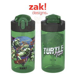กระติกน้ำพร้อมหลอดดื่มสำหรับเด็ก Zak! Teenage Mutant Ninja 16 Oz. Reusable Water Bottle with Straw