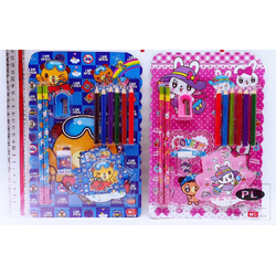 P08938 ชุดเครื่องเขียน+ยางลบ ราคาส่งต่อ 1 โหล: 12 ชุด