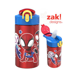 กระติกน้ำสเตนเลสพร้อมหลอดดื่ม Zak! Spider-Man & Friends 16 Oz. Stainless Steel Water Bottle
