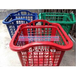 P07363 ตะกร้าเหลี่ยมทรงสูง สีเข้ม (36*36.5*33 cm) (ราคาส่งต่อ 8 โหล: 96ใบ เฉลี่ย 200 บาทต่อโหล)