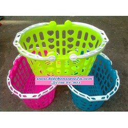 P07355 ตะกร้ามาร์เก๊ต หวานแหว๋ว สีเจ็บ (24*25*19 cm) No.295 (ราคาส่งต่อ 9 โหล: 108ใบ เฉลี่ย 240 บาทต่อโหล)