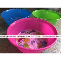 P09373 กะละมังกลม 45 ซม.16 ลิตร พิมพ์ฟอยด์ (45*45*15 cm) สีสวย No.239 ราคาส่งต่อ 1 โหล: 12 ใบ:เฉลี่ย 47.5 บต่อใบ