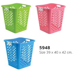 P10843 ตะกร้าเหลี่ยม (39*40*42 cm) No.5948 #5948 (ราคาส่งต่อ 12 ใบ:100 บ/ใบ)