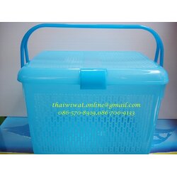P00120 ตะกร้าลอยฟ้าฝาล๊อค (30*40*27 cm) เกรดเอ No.9803 (ราคาส่งต่อ 6 ใบ)