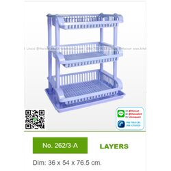 P11938 ชั้นคว่ำจาน 3 ชั้นพร้อมถาด (38*54*14 cm) เกรดเอ No.262-3A ราคาขายส่งต่อ 1 โหล: 12 ชุด : เฉลี่ย 230 บต่อชุด