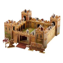 หนังสือและชุดประกอบปราสาทอัศวินจำลอง Slot-Together Castle