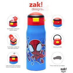 กระติกน้ำสเตนเลสรักษาอุณหภูมิ Zak! Spidey Mesa Vacuum Insulated Stainless Steel 13.5 Oz Bottle