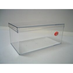 P10820 กล่องเหลี่ยม ใสปิ๊ง (กว้าง 12 ยาว 21 สูง 6 ซม) เกรดเอ No.401 (ราคาส่งต่อ 1 โหล:12 ใบ:เฉลี่ย 55 บ/ใบ)