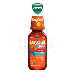 ยาบรรเทาอาการหวัดและไอระคายคอสำหรับเด็ก Vicks DayQuil Kids Cold & Cough + Mucus Non-Drowsy Relief