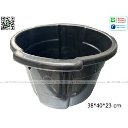 P04016 กะละมังทรงสูง (38*40*23 cm) สีดำ เหนียว No.S6 ราคาขายส่งต่อ 1 โหล : 12 ใบ