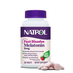 ผลิตภัณฑ์เสริมการนอนหลับแบบเม็ดอมละลายสำหรับผู้ใหญ่ NATROL Sleep Melatonin - Fast Dissolve 5mg (200 Tablets)