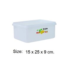 P04289 กล่องเหลี่ยมลายผลไม้ (15 x 25 x 9 cm.) เกรดเอ สำหรับใส่อาหาร No.904-T ราคาส่งต่อโหล: 12 ใบ