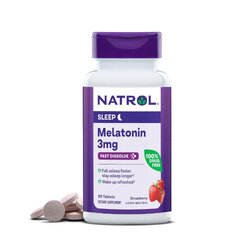 ผลิตภัณฑ์เสริมการนอนหลับแบบเม็ดอมละลายสำหรับผู้ใหญ่ NATROL Sleep Melatonin - Fast Dissolve 3mg (90 Tablets)
