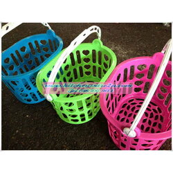 P06500 ตะกร้าหูหิ้ว สีหวาน (19*25*14 ซม) (ราคาส่งต่อ 12 โหล: 144 ใบ:เฉลี่ย 145 บต่อโหล)