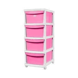 P04712 ลิ้นชัก 4 ชั้น มีล้อเลื่อน (กว้าง 31.5* ยาว 40.5* สูง 79 cm) เกรดเอ หนา สีสวย No.2434 ราคาส่งต่อ 3 ชุด: เฉลี่ย 780 บ/ชุด ขายส่งพลาสติกเกรดห้าง