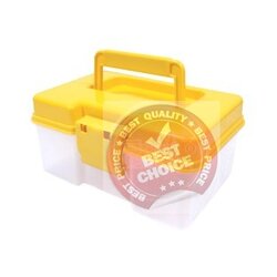 P07522 กล่องยาเล็ก ฝาล็อค สีเหลือง (13*18.5*9 ซม.) No.245 (ราคาส่งต่อ 1 โหล: 12 ใบ)