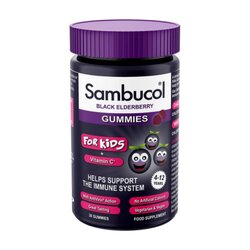 วิตามินเสริมสร้างภูมิคุ้มกันผสมวิตามินซี Sambucol Black Elderberry Gummies for Kids + Vitamin C