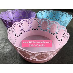 P10397 ตะกร้ากลม ทรงมงกุฏ (23*23*10 cm) สีหวาน ขายดีมากก (ราคาส่งต่อ 1 โหล: 12 ใบ: 120 บาท)