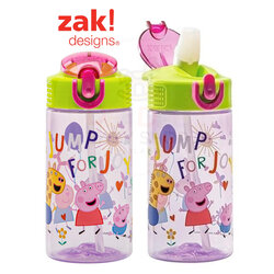 กระติกน้ำพร้อมหลอดดื่มสำหรับเด็ก Zak! Peppa Pig 16 Oz. Reusable Water Bottle with Straw