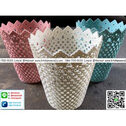 P11253 ตะกร้าฉลุ (14*14*18 cm) ดีไซน์ใหม่ ราคาขายส่งต่อ 1 โหล : 12 ใบ