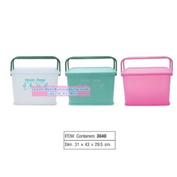 P09185 กล่องหูหิ้ว ฝาล๊อค 30 ลิตร (31*43*29.5 cm) เกรดเอ หนามาก ดีไซน์ใหม่ No.3040 PN (ราคาขายส่งต่อ 12 ใบ:เฉลี่ย 240 บต่อใบ)