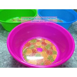 P09372 กะละมังกลม 40 ซม.10 ลิตร พิมพ์ฟอยด์ (40*40*13.5 cm) สีสวย No.238 ราคาส่งต่อ 1 โหล: 12 ใบ:เฉลี่ย 32.5 บต่อใบ