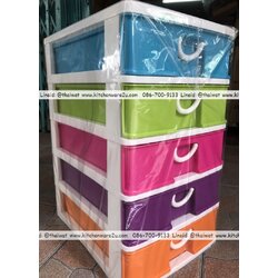 P04174 ลิ้นชักใส่เอกสาร ขนาด A4 5 ชั้น (25*35*45 cm) No.277-5 เกรดเอ สีสวย ราคาส่งต่อ 12 ชุด (เฉลี่ย 308 บชุด)