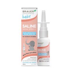 น้ำเกลือพ่นจมูกจากธรรมชาติสำหรับทารกและเด็กเล็ก BRAUER Baby Saline Nasal Spray