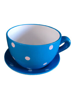 กระถางถ้วยกาแฟใหญ่ มีจานรอง