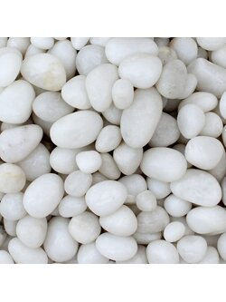 หินกรวดแต่งสวน สีขาว หินอ่อน ขนาด กลาง M (ราคาต่อกิโลกรัม)