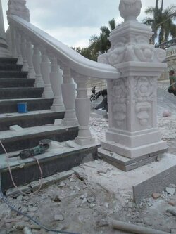 ลูกกรงหินอ่อน ขาว ขนาดสูง65 เซนติเมตร