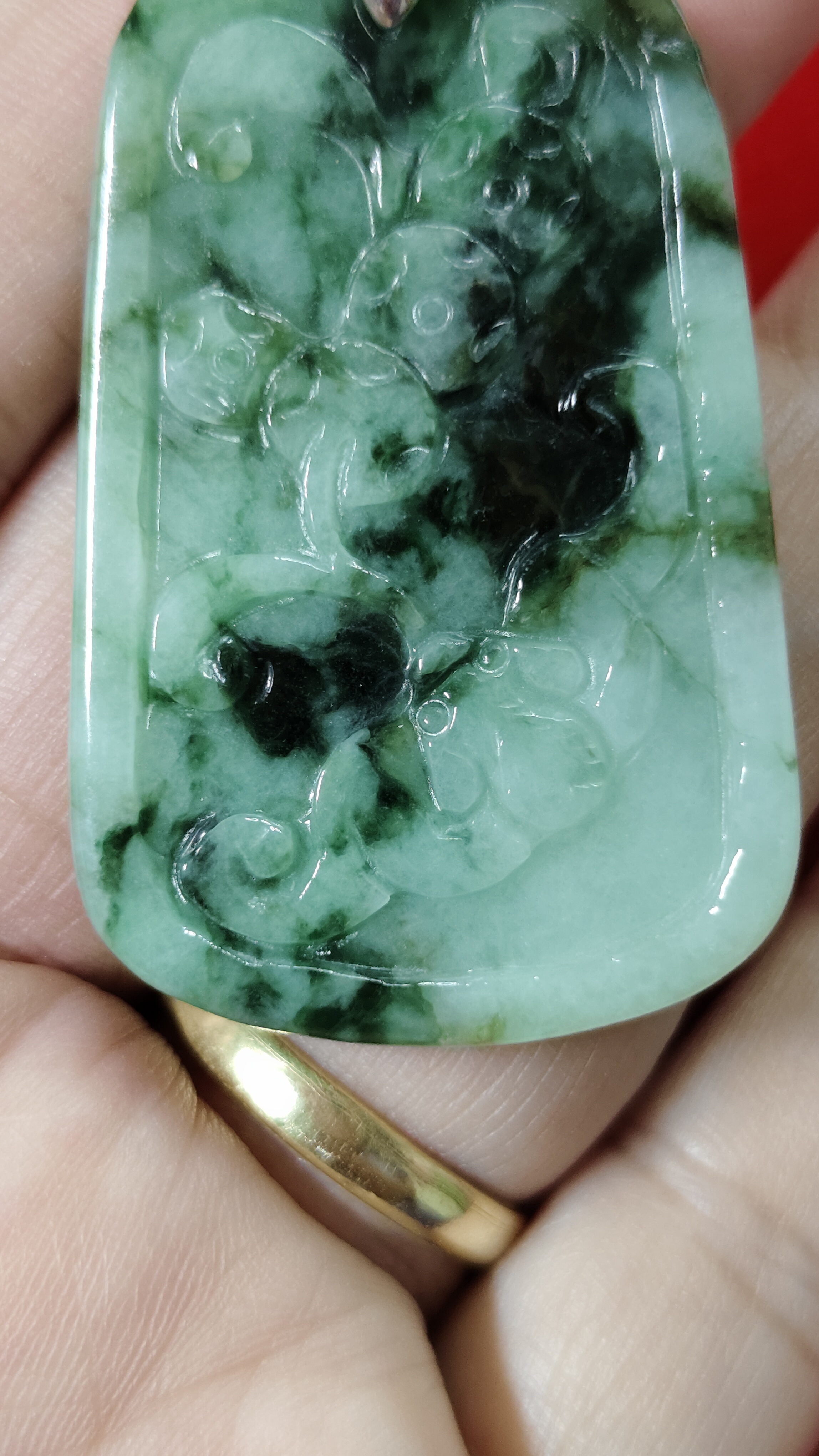 #จี้หยกพม่าแกะสลัก รหัสC-029