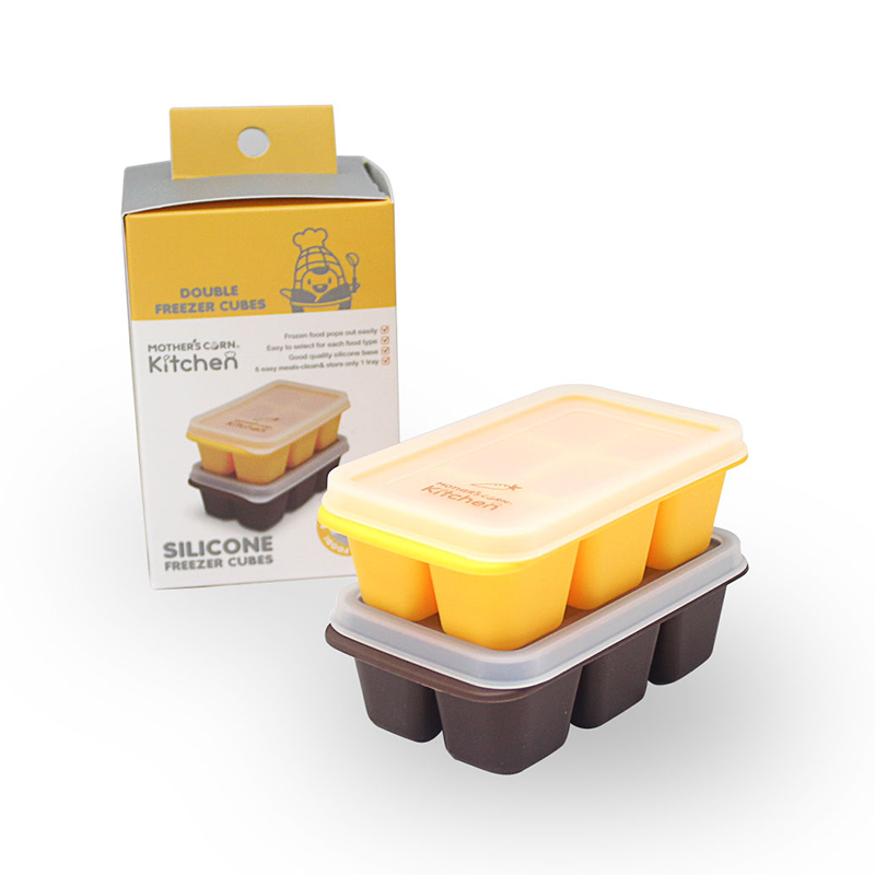 กล่องซิลิโคนสำหรับแช่แข็งอาหารพร้อมฝาปิด Mother's Corn Kitchen Silicone Freezer Cubes
