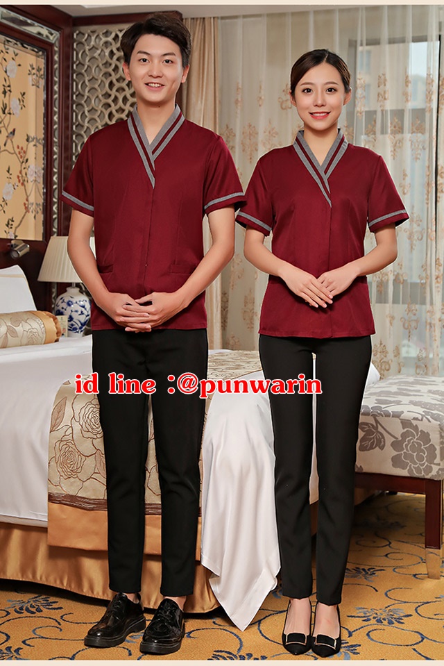เสื้อพนักงานโรงแรม เสื้อแม่บ้าน เสื้อพ่อบ้าน เบลล์ D6303003 สีภาพ L-4XL